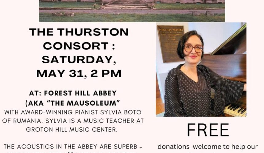 thumbnail PR: Thurston Consort Returns for Concert in Forest Hill Abbey, at Forest Hill Cemetery Fitchburg